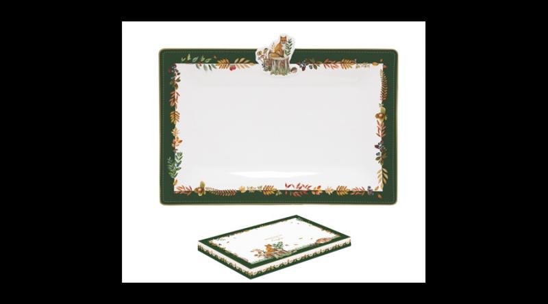 R2S.2078FODR Porcelántálca 36x24cm, dobozban, Forest Dream