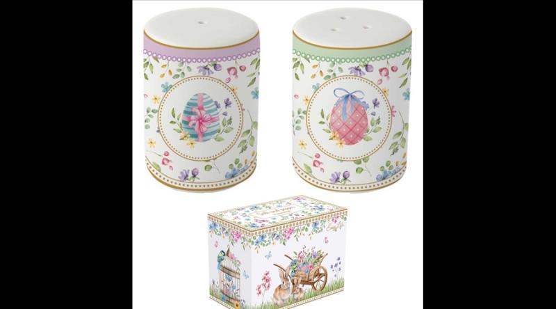 R2S.2099SPBL Porcelán só-borsszóró szett, 7cm, dobozban,Spring Bloom