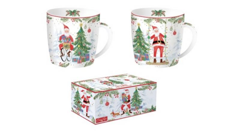 R2S.213JOYF Porcelán bögreszett 2db-os, 350ml, dobozban, Joyful Santa