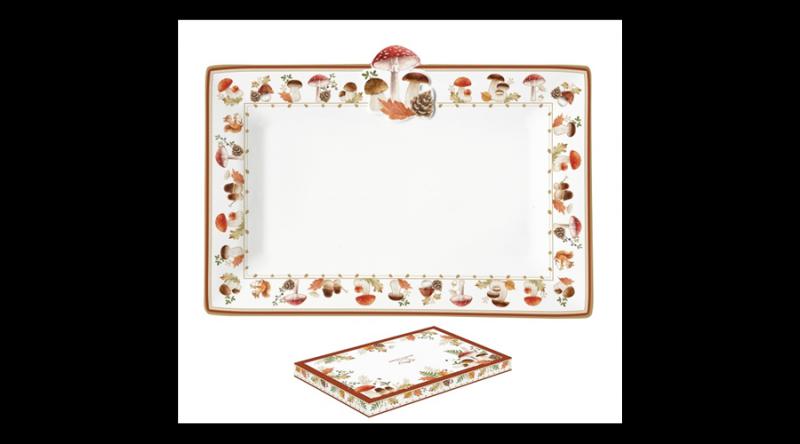 R2S.2143AUBR Porcelántálca 35x25cm, dobozban, Autumn Breeze