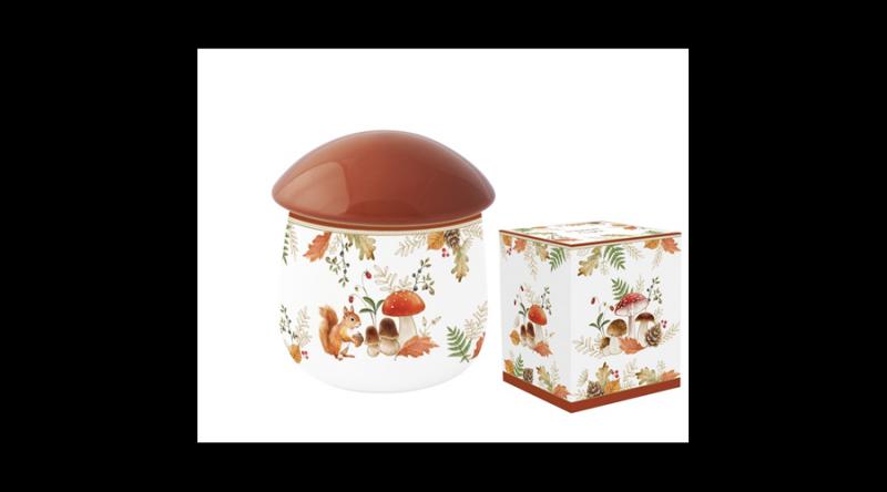 R2S.2147AUBR Porcelán konyhai tároló gombaformájú, 11x15cm, dobozban, Autumn Breeze