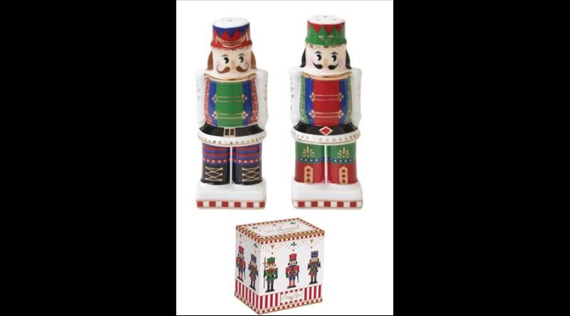 R2S.2191NUTC Porcelán só-borsszóró szett, 9cm, dobozban, Nutcracker