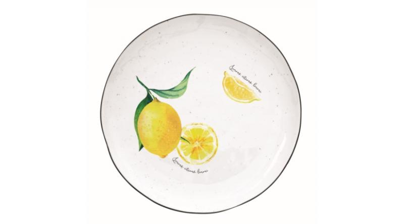 R2S.2200AMAL Porcelán lapostányér 26cm,Amalfi citrom mintás