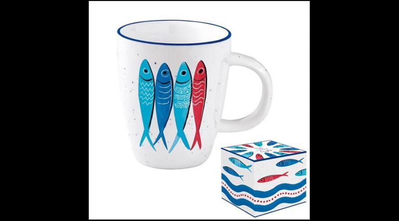R2S.2203SARB Porcelánbögre 350ml dobozban,Sardine's Party