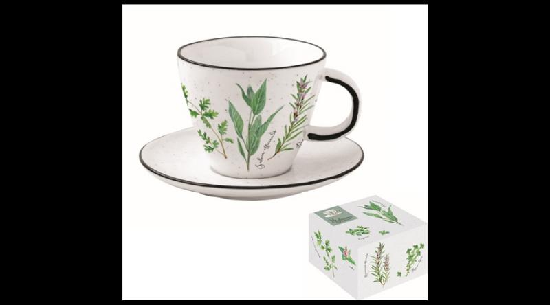 R2S.2204HERU Porceláncsésze+alj 250ml,dobozban,Herbarium