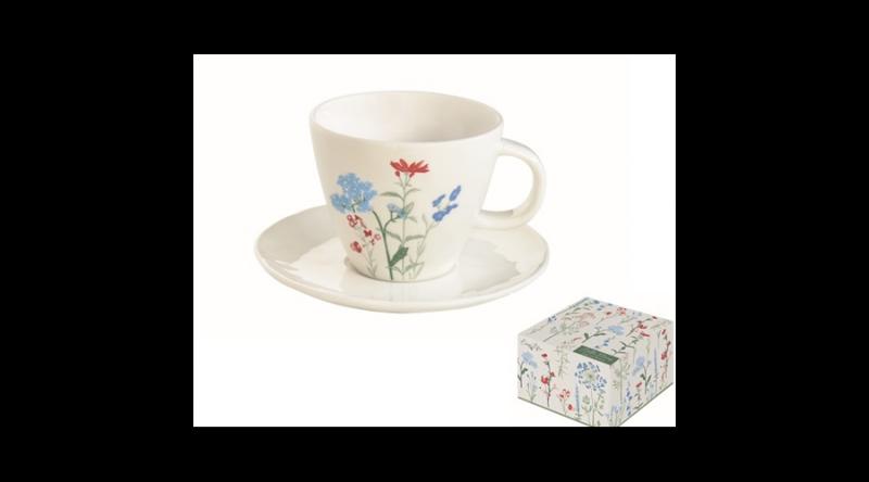 R2S.2204MILB Porceláncsésze+alj 250ml, dobozban, Mille Fleurs Blue