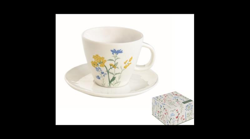 R2S.2204MILY Porceláncsésze+alj 250ml, dobozban, Mille Fleurs Yellow