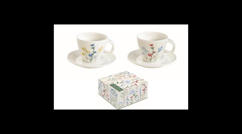 R2S.2205MILL Porcelán eszpresszócsésze+alj 120ml, dobozban, Mille Fleurs