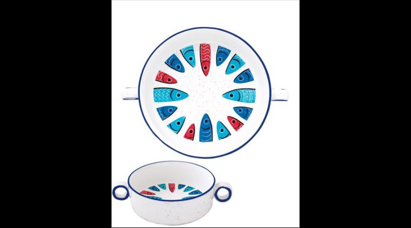 R2S.2207SARD Porcelántál füllel 16cm,Sardine' Party