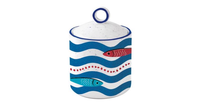 R2S.2211SARD Porcelán konyhai tároló 9x13cm,Sardine's Party