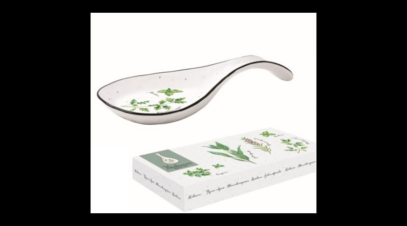 R2S.2214HERU Porcelán fakanáltartó 26x12cm,dobozban,Herbarium