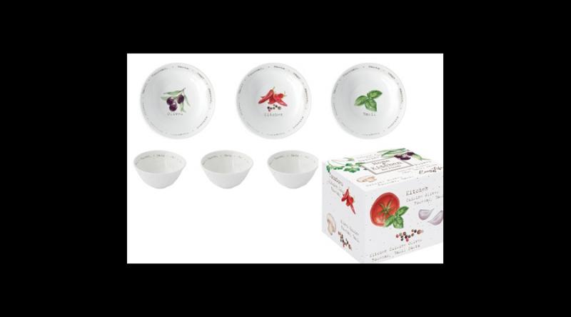 R2S.2215HOMK Porcelán tálkaszett S/3 10cm,dobozban,Home & Kitchen