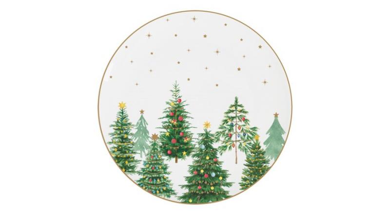 R2S.2242FTRE Porcelán desszerttányér 19cm, Festive Trees