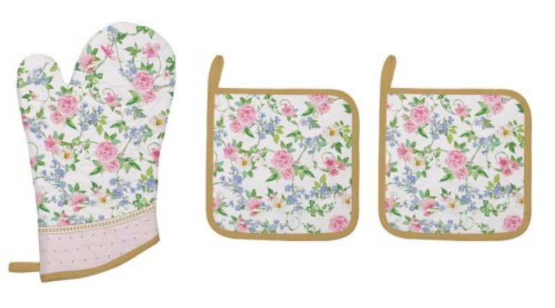 R2S.2630GAJO Edényalátét 2db 20x20cm+edényfogó kesztyű 20x30cm,100% pamut,Garden Joy