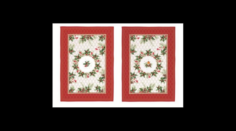 R2S.2634CHBE Konyharuhaszett 2 db-os 50x70cm, 100% pamut, Christmas Berries