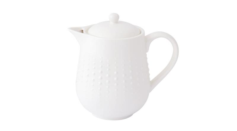 R2S.2767DROW Porcelán teáskanna 800ml,Drops White