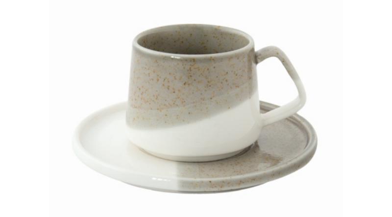 R2S.2864DBEI Porcelán eszpresszócsésze+alj 130ml, Double beige