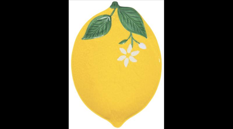 R2S.3029FCIT Sárga citrom porcelán kínálótál 30x22cm, Fleurs et Citrons