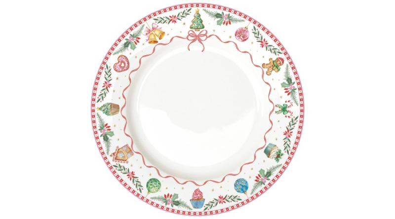 R2S.3100SWEC Porcelán lapostányér 27cm, Sweet Christmas