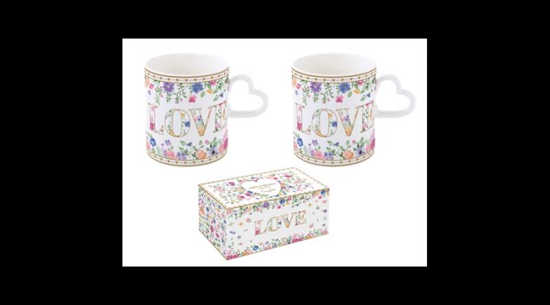 R2S.3103MAMO Porcelán bögreszett 2db-os, 320ml, dobozban, Mon Amour