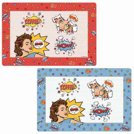 R2S.320POPT Műanyag tányéralátét kétoldalas 45x30cm, Pop Art, Atmosphere