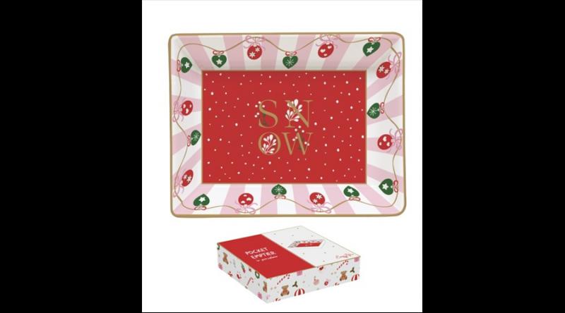 R2S.3224CTWI Porcelántálka 14x11cm, dobozban, Christmas Twist