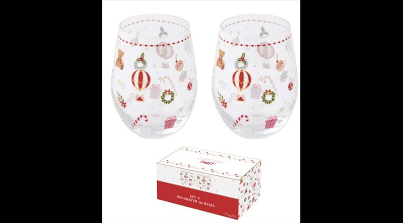 R2S.4015CTWI Üvegpohár 500ml, 2db-os szett, dobozban, Christmas Twist