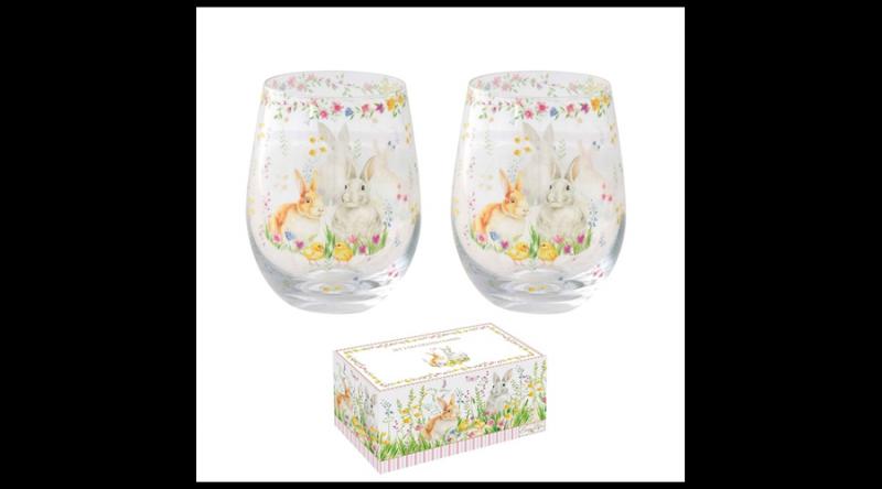 R2S.4015EAST Üvegpohár 500ml, 2db-os szett, dobozban, Happy Easter