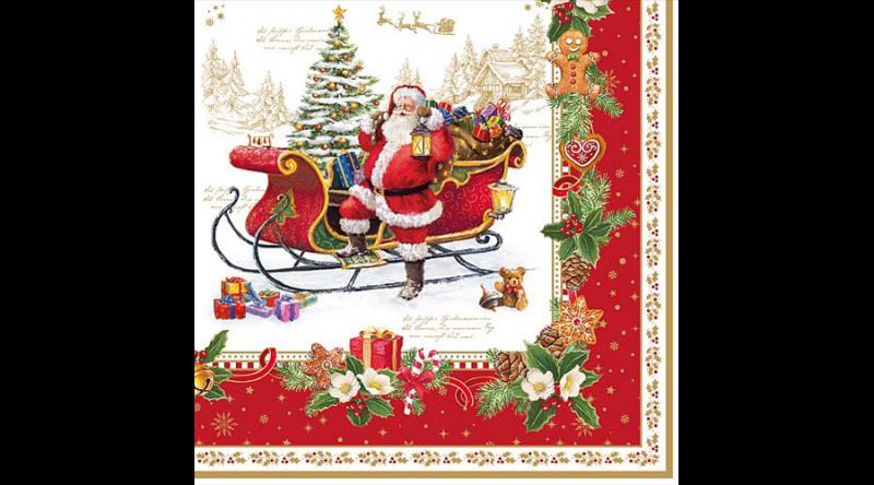 R2S.414CHME Papírszalvéta 33x33cm, Christmas Memories, 20db-os