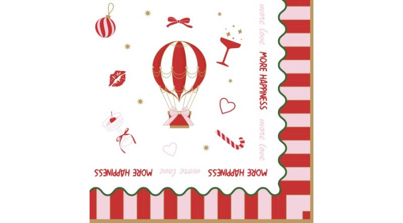 R2S.414CTWI Papírszalvéta 33x33cm,20db-os, Christmas Twist