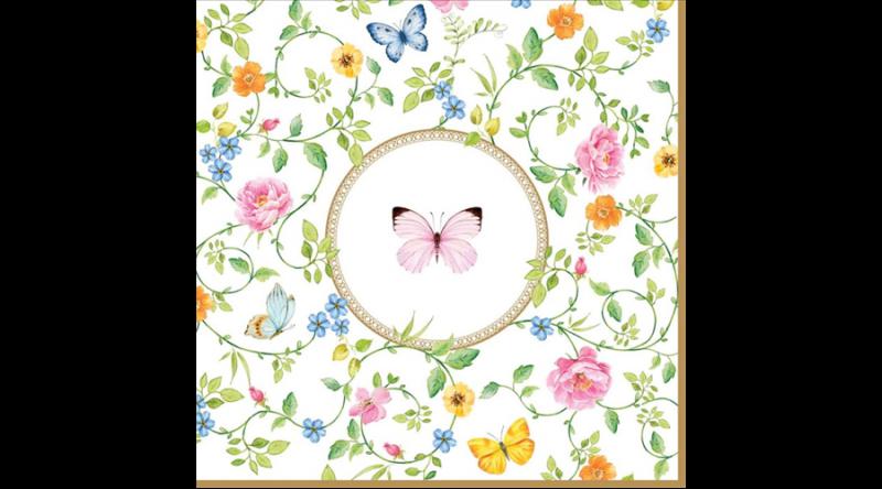 R2S.414DANB Papírszalvéta 33x33cm, 20db-os, Dancing Butterflies