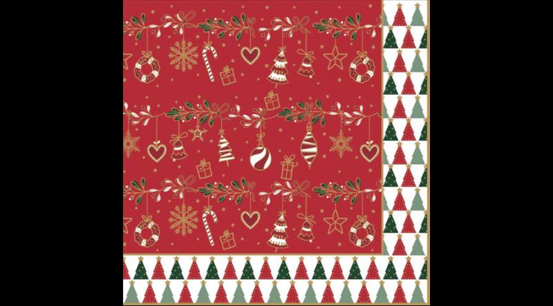 R2S.414FACH Papírszalvéta 33x33cm, Fancy Christmas,20db-os