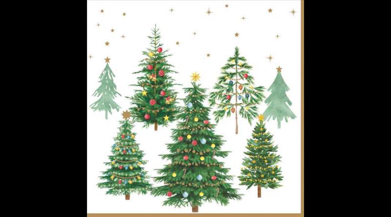 R2S.414FTRE Papírszalvéta 33x33cm, 20db-os, Festive Trees