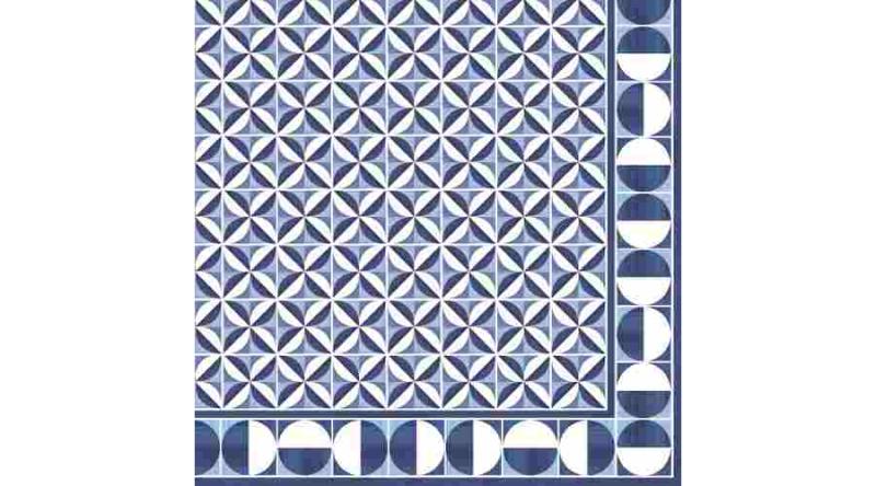 R2S.414GBLU Papírszalvéta 33x33cm, Geometric Blue, 20db-os, Atmosphere