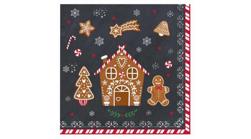 R2S.414GING Papírszalvéta 33x33cm, Gingerbread, 20db-os