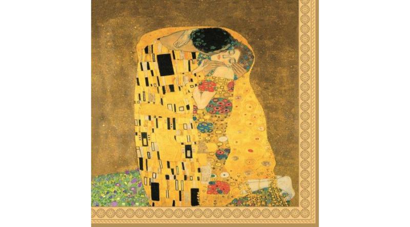 R2S.414KLI1 Papírszalvéta 33x33cm, 20db-os, Klimt: The Kiss