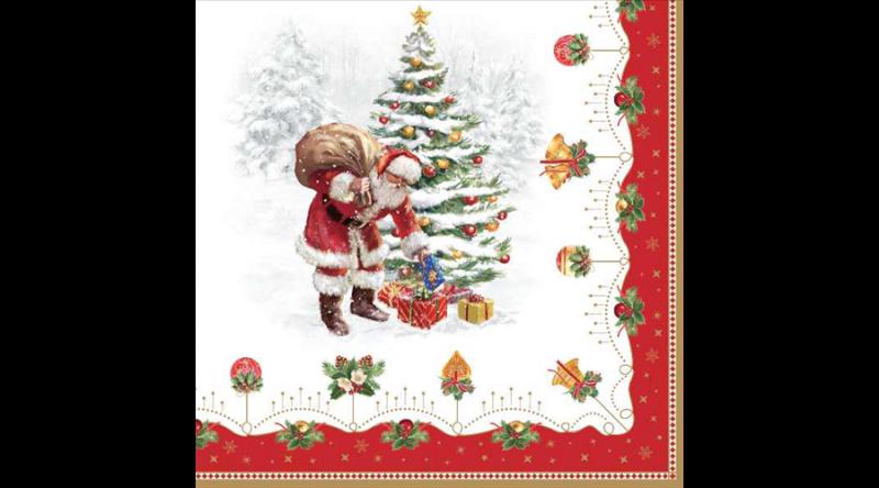 R2S.414NOCH Papírszalvéta 33x33cm, 20db-os, Nostalgic Christmas