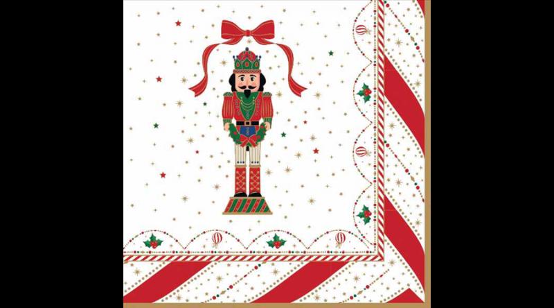 R2S.414NTWI Papírszalvéta 33x33cm, 20db-os, Nutcracker Twist