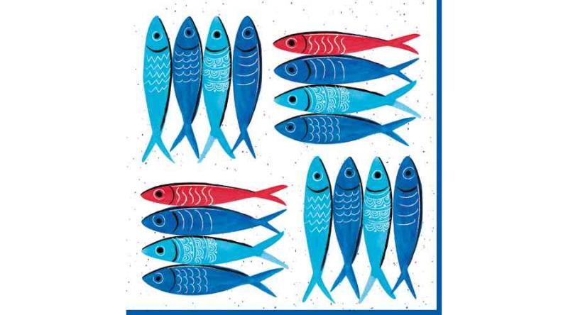 R2S.414SARD Papírszalvéta 33x33cm,Sardine's Party,20 db-os