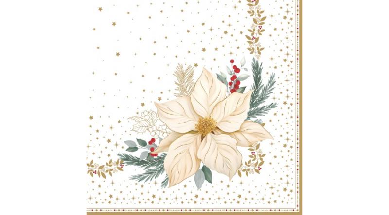 R2S.414WHEL Szalvéta 33x33cm, 20db-os, White Elegance