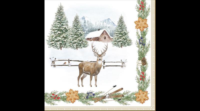 R2S.414WHIF Papírszalvéta 33x33cm, 20db-os, White Forest
