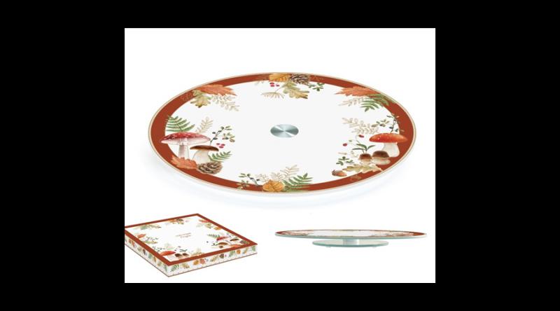 R2S.441AUBR Forgó üvegtál 32cm,dobozban, Autumn Breeze