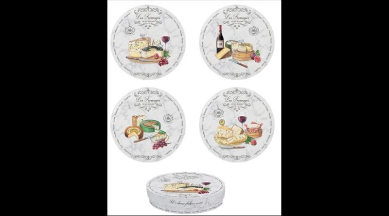 R2S.464LESF Porcelán desszerttányérszett 4db-os, 20cm,dobozban, Les Fromages