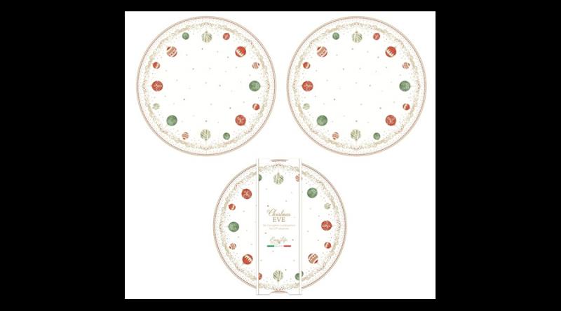R2S.575CEVE Műanyag tányéralátét kerek, 2db-os szett, 34,5cm, Christmas Eve