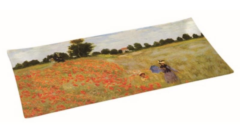 R2S.637MON2 Üvegtál 36x17cm,dobozban, Monet:Pipacsmező