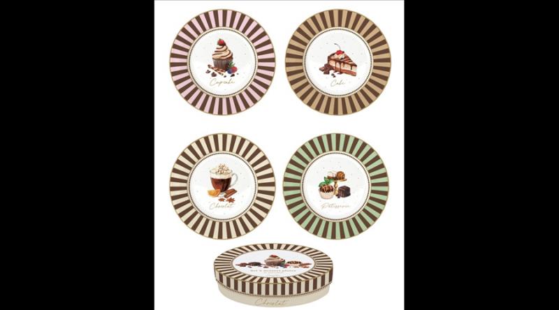 R2S.924SWEM Porcelán desszerttányérszett 4db-os, 19cm, dobozban, Sweet Moments