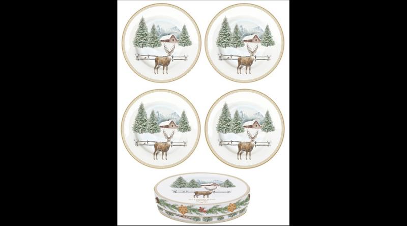 R2S.924WHIF Porcelán desszerttányérszett 4db-os, 19cm, dobozban, White Forest