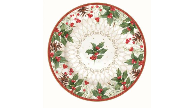 R2S.944CHBE Porcelán desszerttányér 19cm, Christmas Berries