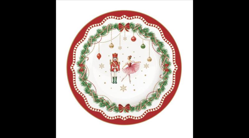 R2S.944MNOE Porcelán desszerttányér 19cm, Magie de Noel