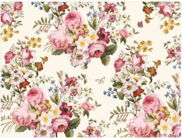 R2S.961BLOC Parafa tányéralátét 40x30cm, 4db-os, Blooming Opulence cream